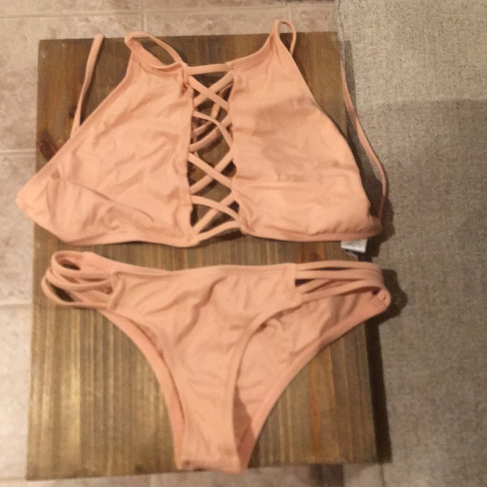 Peach/buff color swimsuit